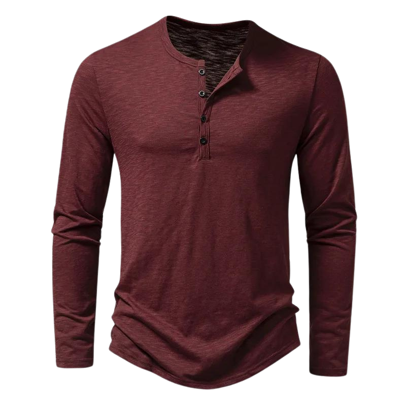 Mats - Ontspannend Henley Langarmshirt voor Heren Casual & Stijlvol