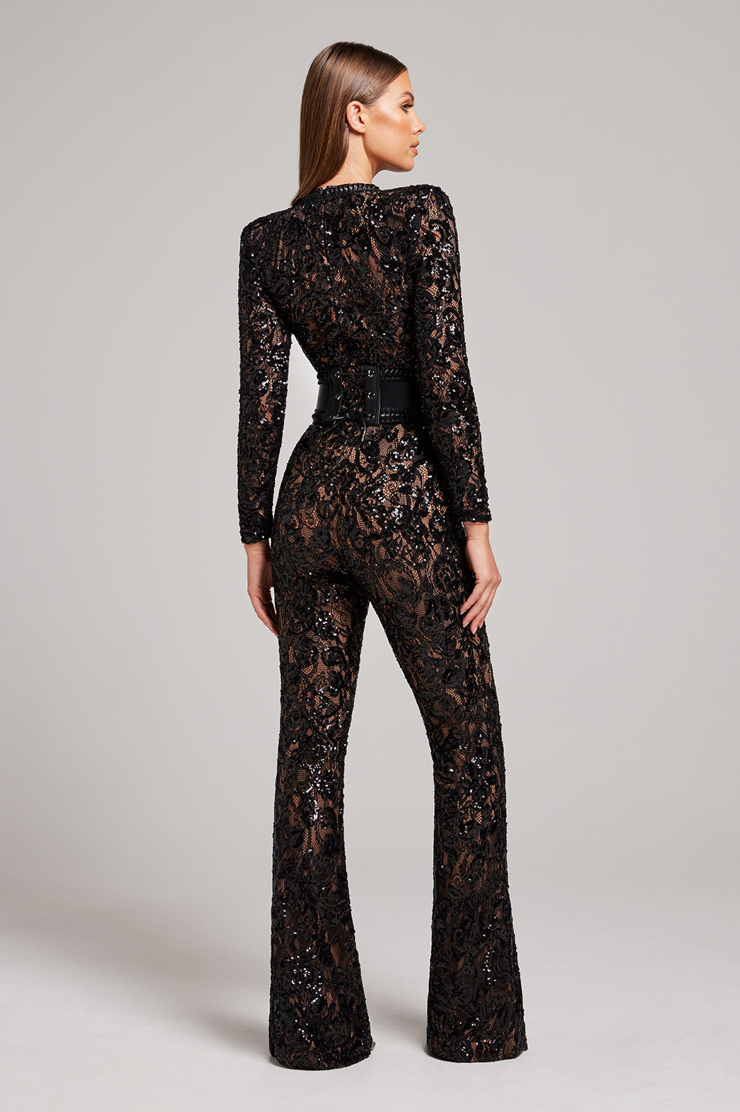 Dames Jumpsuit Feestelijk Met Pailletten En Kant - Lynn-3