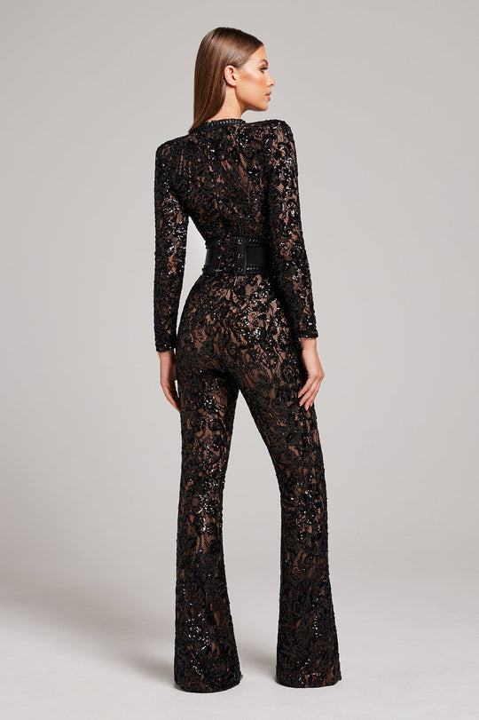 Dames Jumpsuit Feestelijk Met Pailletten En Kant - Lynn-3