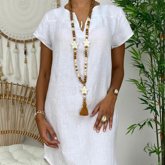 Variant image for Dames Jurk Katoen en Linnen Luchtige Stijl voor Zomer - Emma-33