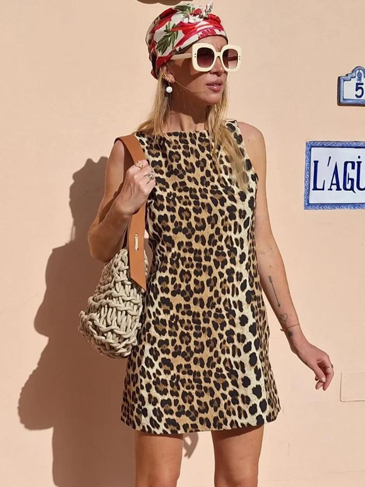 Dames Mini-Jurk Gedurfde Luipaardprint Stijlvolle Zomer Kleding - Jane-6