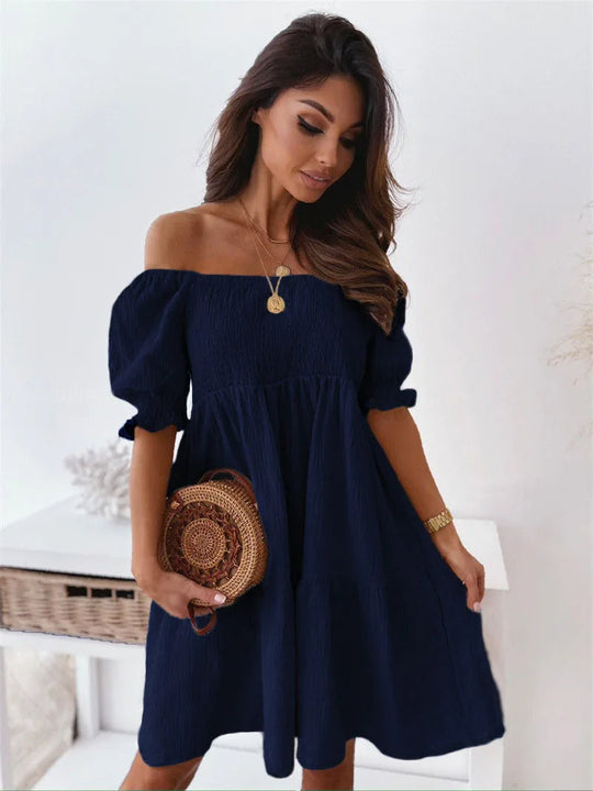 Variant image for Dames One-Shoulder A-Lijn Zomerjurk met Open Rug - Solène-1