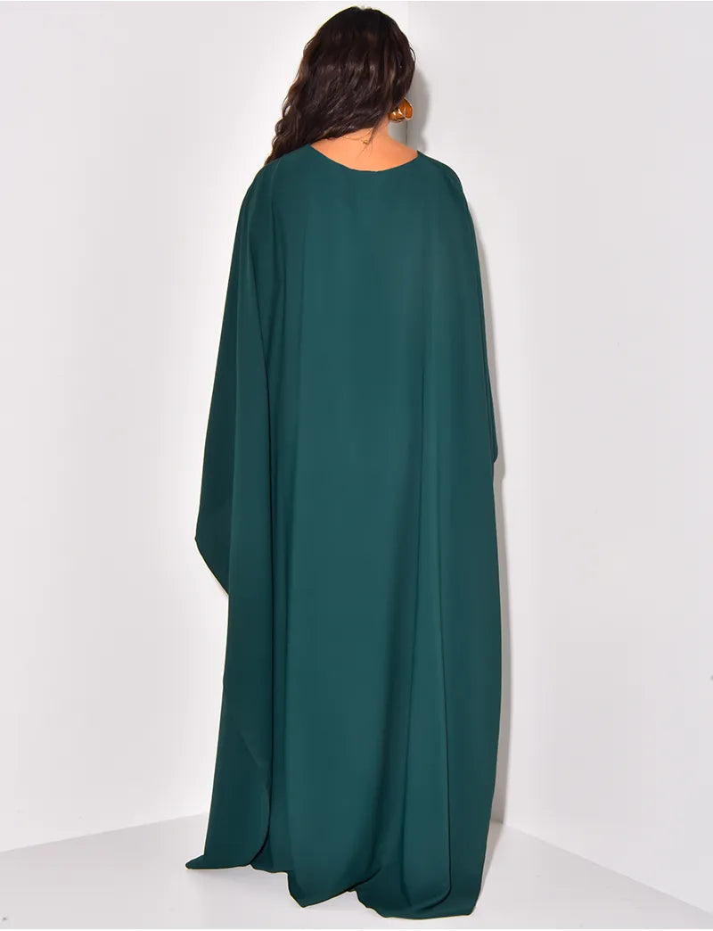 Vrouwen Satijnen Abaya Elegante Vloeiende Pasvorm - Annelore-4