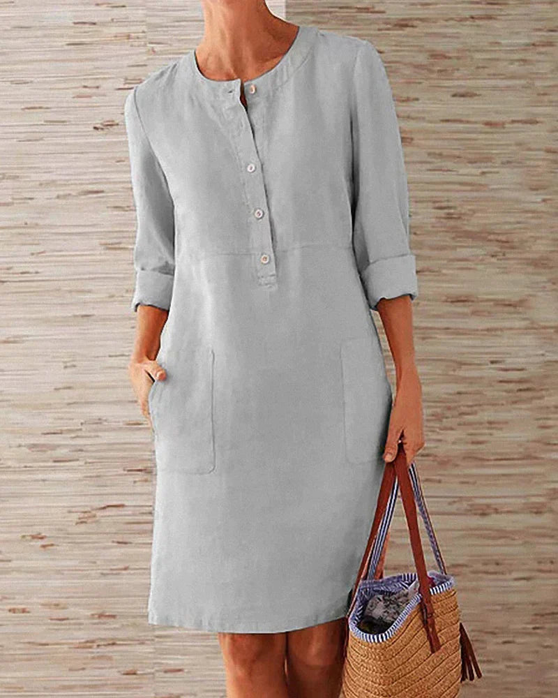 Variant image for Dames A-lijn Zomerjurk Elegante Monochrome Stijl - Aurora-29