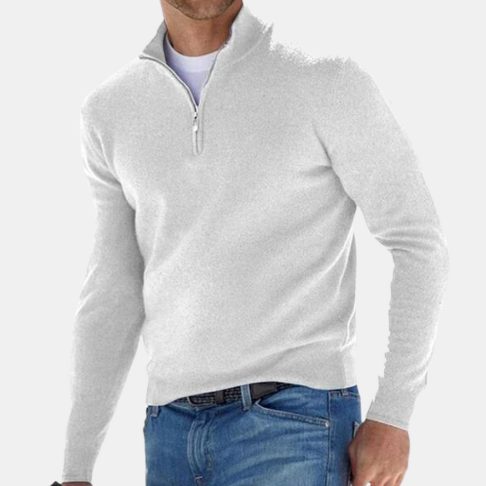 Heren Herfst Effen Kleur Trui Half Rits Casual