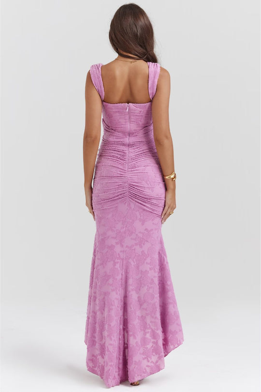 Dames Lange Jurk Bloemenprint Elegante Stijl voor Feestelijke Gelegenheden - Lena-5