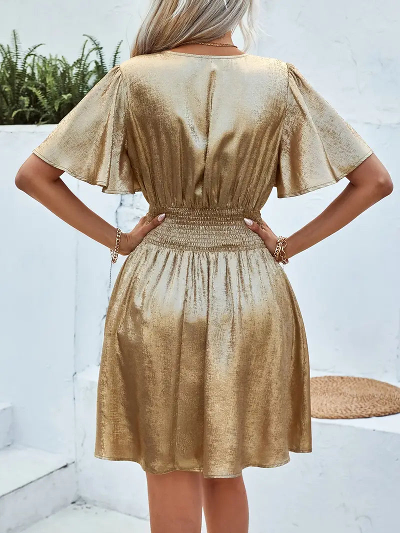 Dames Mini-jurk Elegante V-hals Flatterend A-lijn Stijlvolle Zomer Kleding - Fayruz-6
