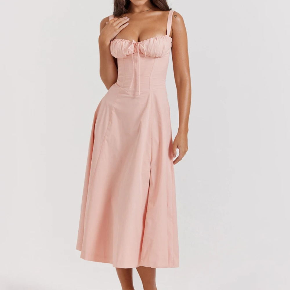 Variant image for Dames Boho Midi-jurk Bloemenprint A-lijn met Split - Amy-10