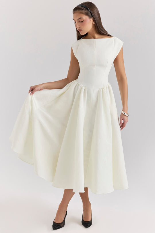 Zwarte Dames Jurk Elegante Flatterende Taille - Victoria-6