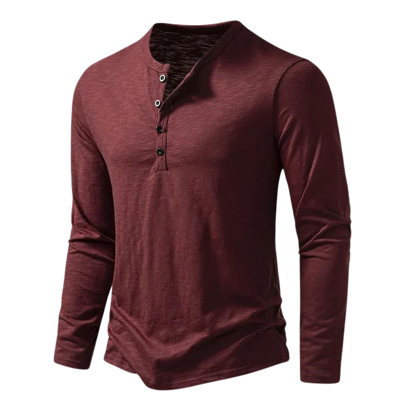Mats - Ontspannend Henley Langarmshirt voor Heren Casual & Stijlvol