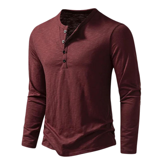 Mats - Ontspannend Henley Langarmshirt voor Heren Casual & Stijlvol