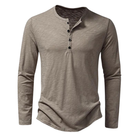 Mats - Ontspannend Henley Langarmshirt voor Heren Casual & Stijlvol