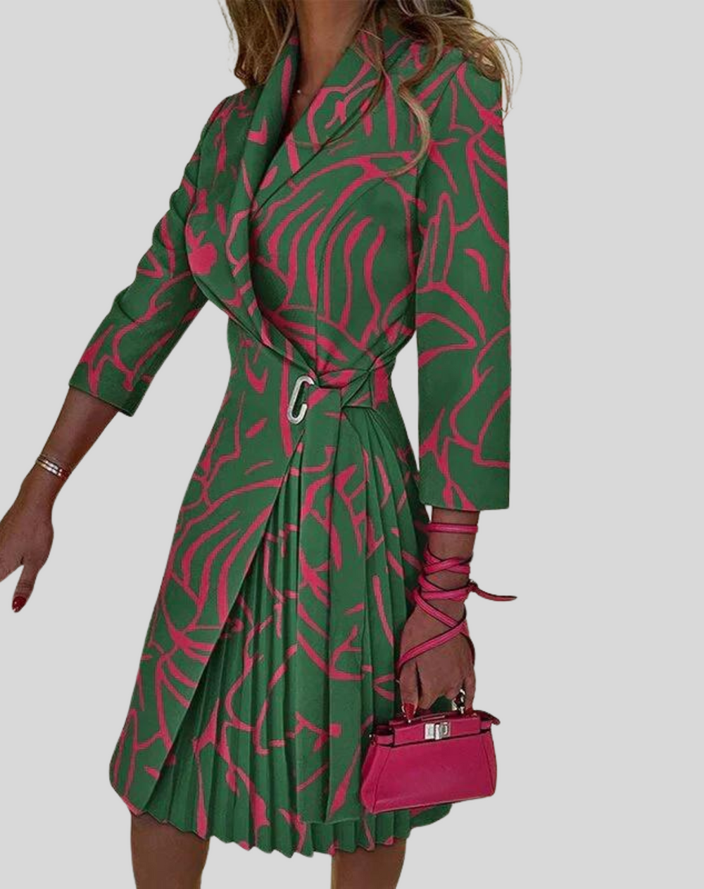 Variant image for Dames Blazerjurk Geplooid met Knoopsluiting - Elegant Plissé Rok-36