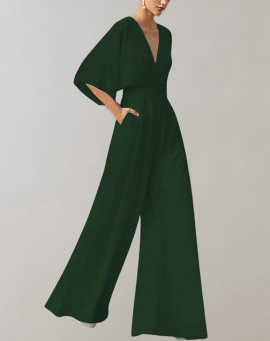 Variant image for Dames Jumpsuit Feestelijk Diepe V-Hals Wijde Pijpen - Suzette-31