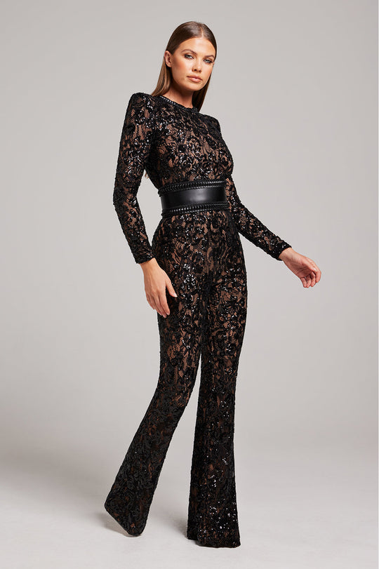 Dames Jumpsuit Feestelijk Met Pailletten En Kant - Lynn-2