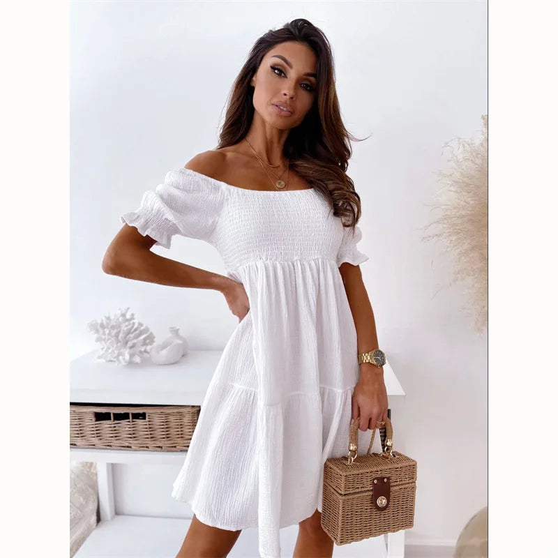 Variant image for Dames One-Shoulder A-Lijn Zomerjurk met Open Rug - Solène-37