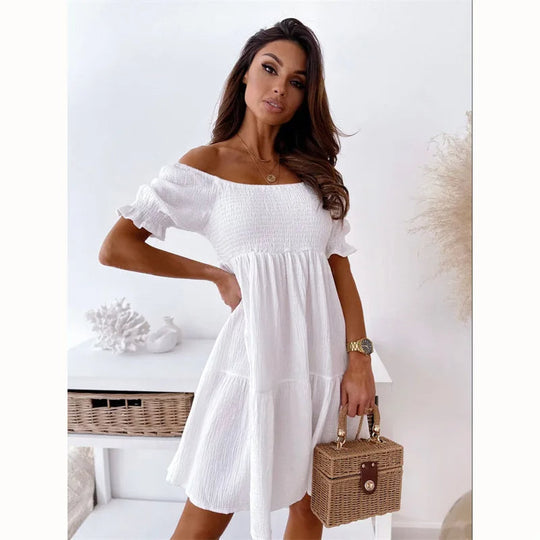 Variant image for Dames One-Shoulder A-Lijn Zomerjurk met Open Rug - Solène-37