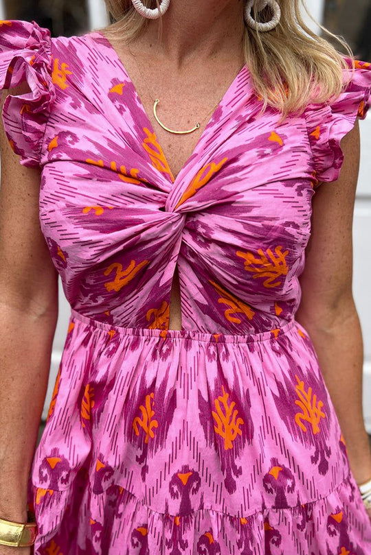 Dames Maxi Jurk Retro Rimpelontwerp Elegante Vloeiende Silhouet - Sophie-5