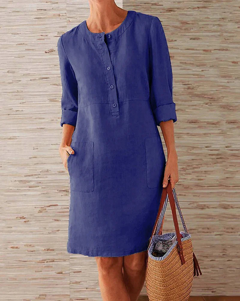 Dames A-lijn Zomerjurk Elegante Monochrome Stijl - Aurora-1