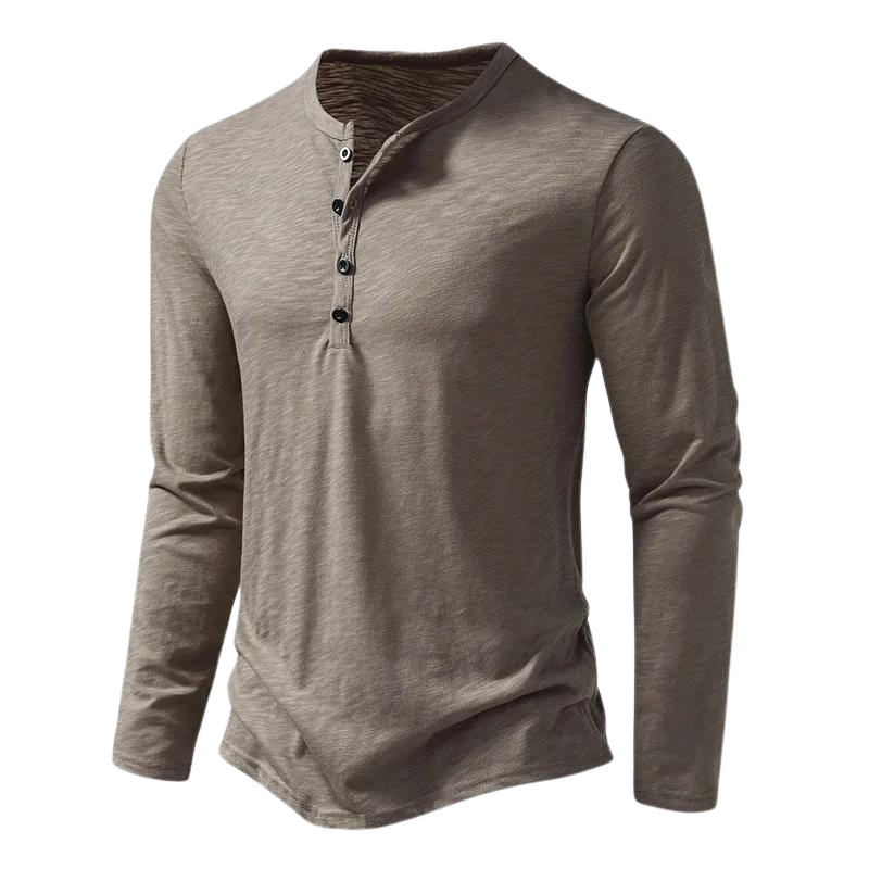 Mats - Ontspannend Henley Langarmshirt voor Heren Casual & Stijlvol