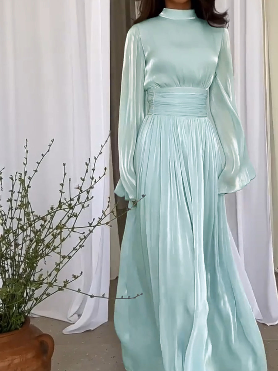 Dames Maxi Jurk Elegante Plooi met Strikceintuur - Sophie-4