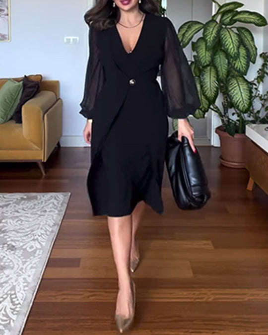 Dames Blazerjurk Elegante Zwarte Stijl Perfect voor Feestelijke Gelegenheden - Denise-3