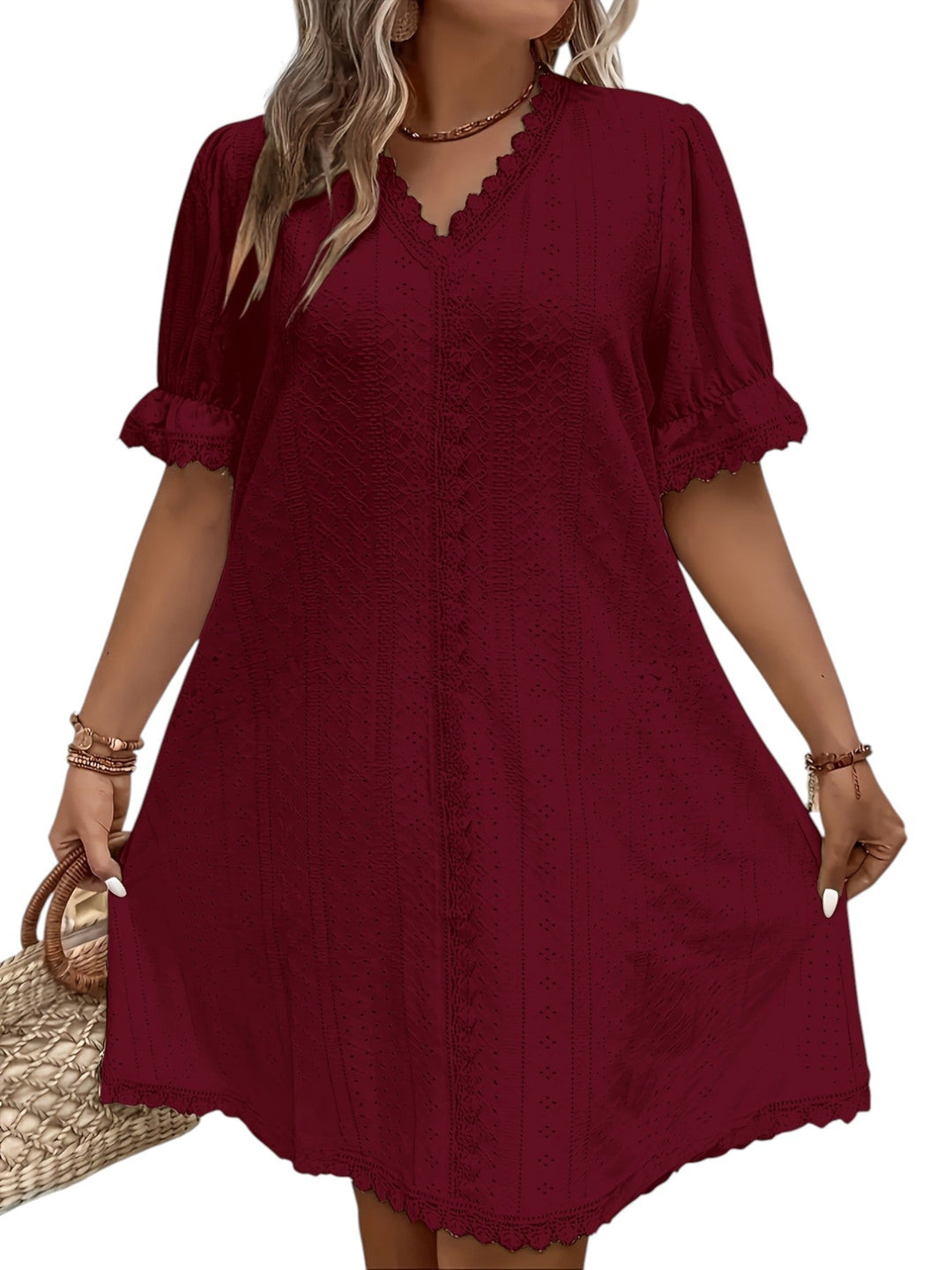 Variant image for Dames Plus Size V-Hals Jurk Elegant en Comfortabel - Sophie-36
