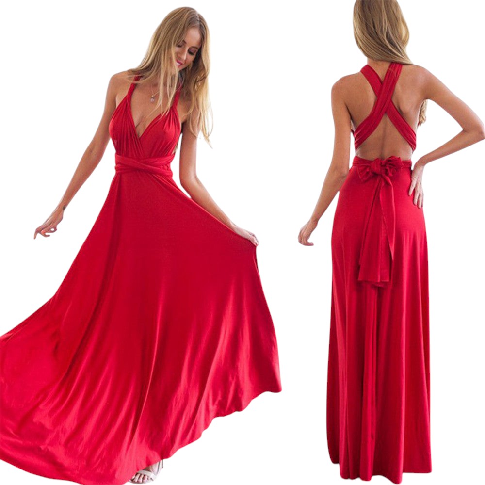 Variant image for Dames Zwarte Maxi Jurk Elegante V-hals Luxe Stof - Sophie-29