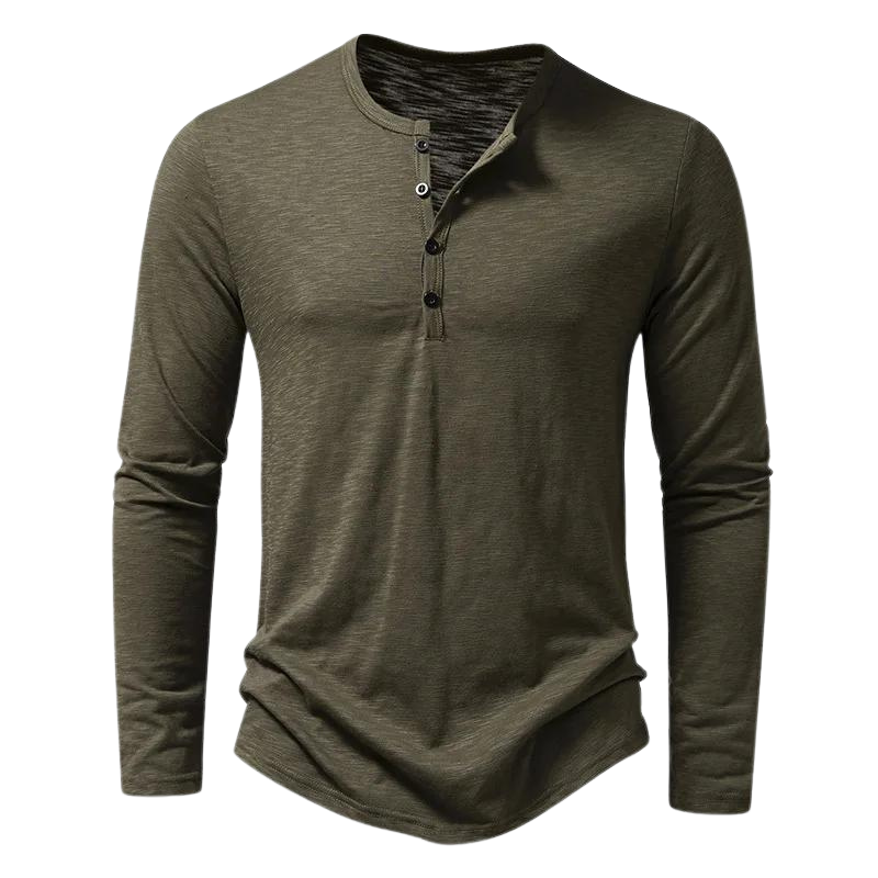 Mats - Ontspannend Henley Langarmshirt voor Heren Casual & Stijlvol
