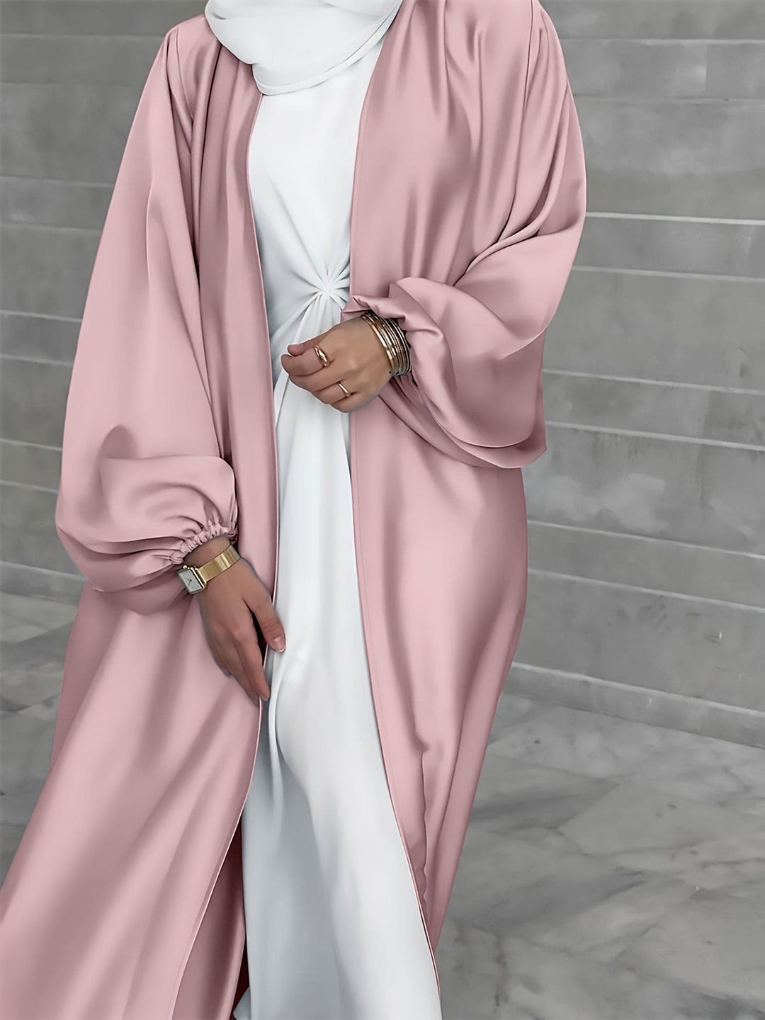 Variant image for Dames Abaya Jurk Elegante Lantaarnmouwen met Riem - Eva-13