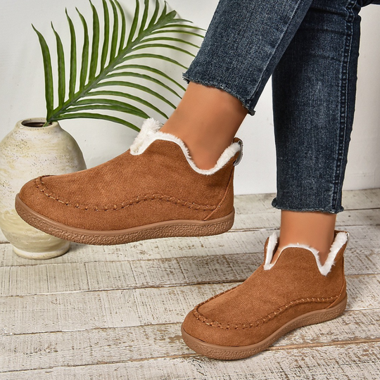 Dames winter schoenen met stevige zool en tijdloze vorm