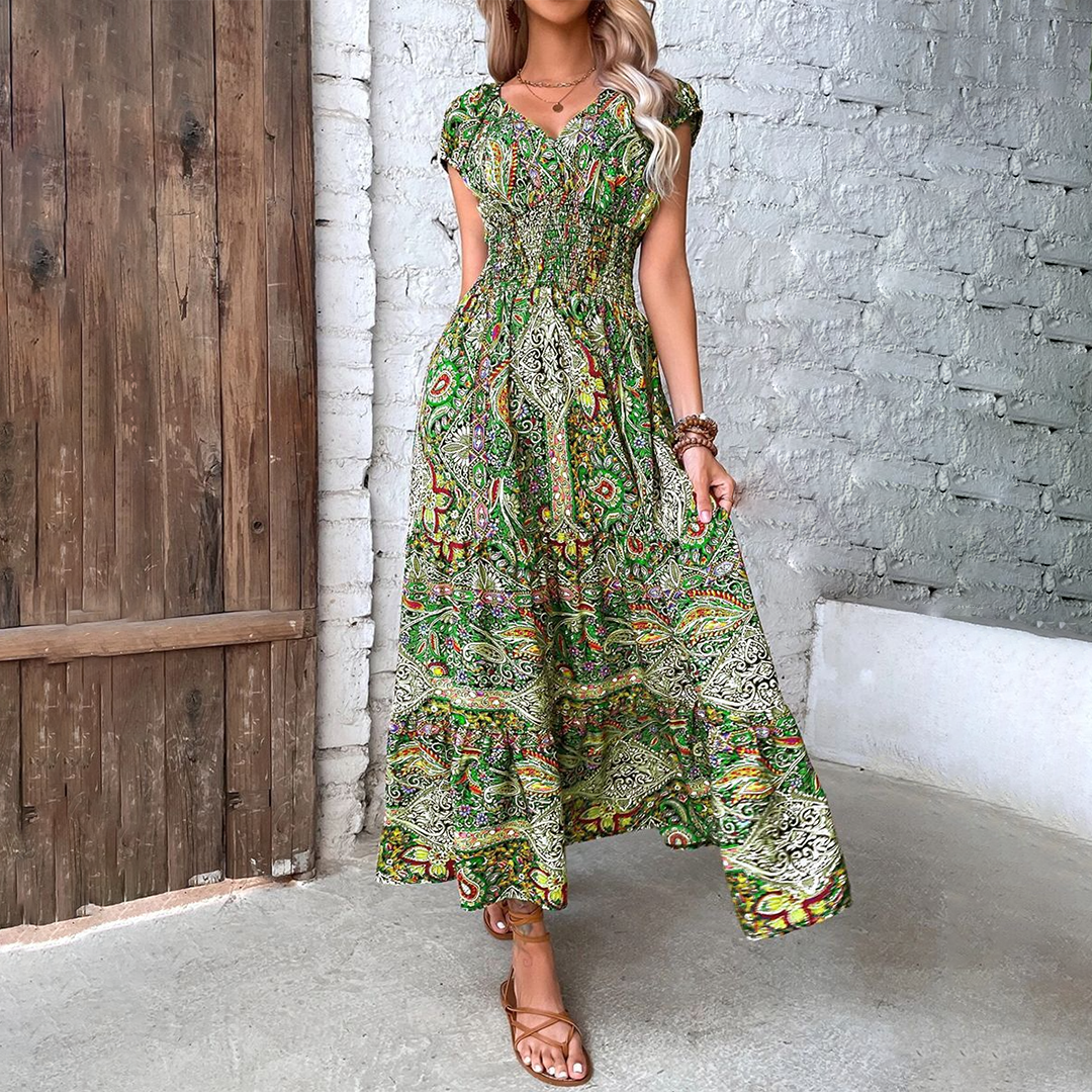 Variant image for Dames Lange Boho Jurk Ademend Ontwerp - Zomer Kleding - Elvira-1