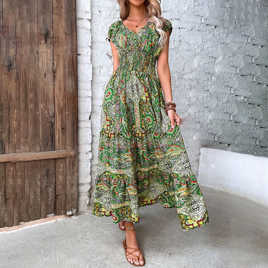 Variant image for Dames Lange Boho Jurk Ademend Ontwerp - Zomer Kleding - Elvira-1