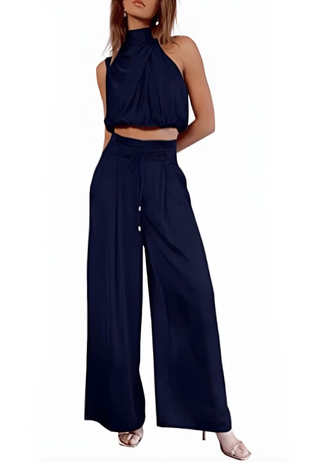 Dames Tweedelige Set Mouwloze Top en Wijdvallende Broek - Aurora-4