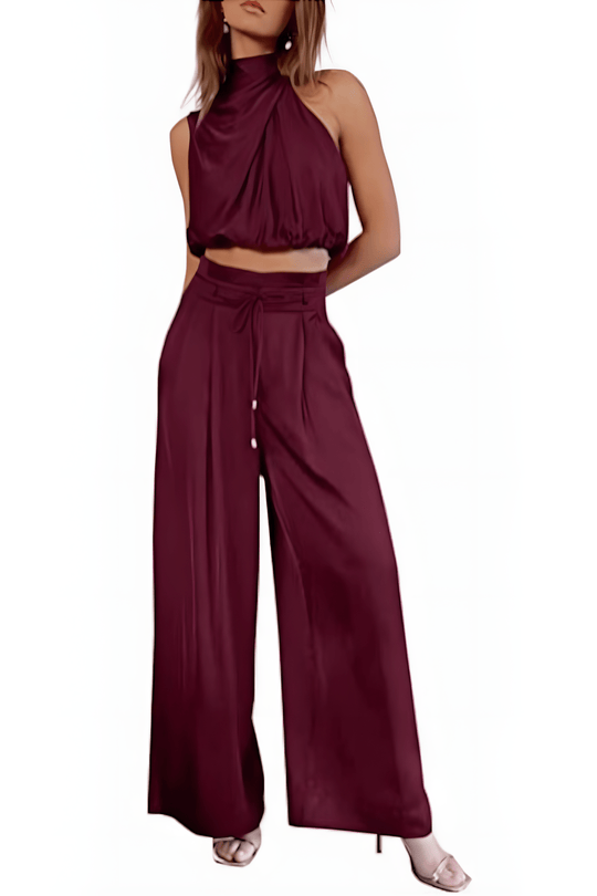 Variant image for Dames Tweedelige Set Mouwloze Top en Wijdvallende Broek - Aurora-25