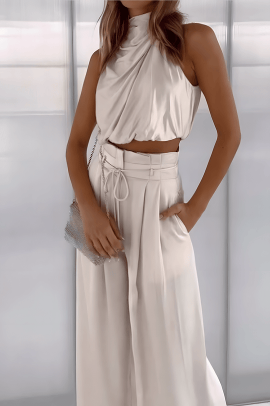 Variant image for Dames Tweedelige Set Mouwloze Top en Wijdvallende Broek - Aurora-1