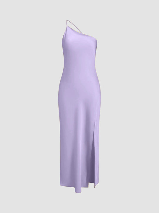 Variant image for Dames Satin Maxi Jurk Met Open Rug Elegante Lange Zomerjurk - Florence-13