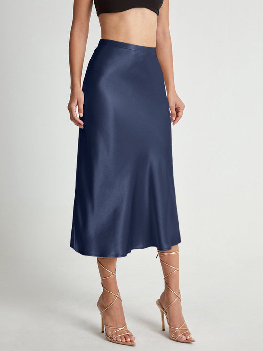 Variant image for Dames Lange Rok Elegante Satijnen Afwerking - Adelise-11