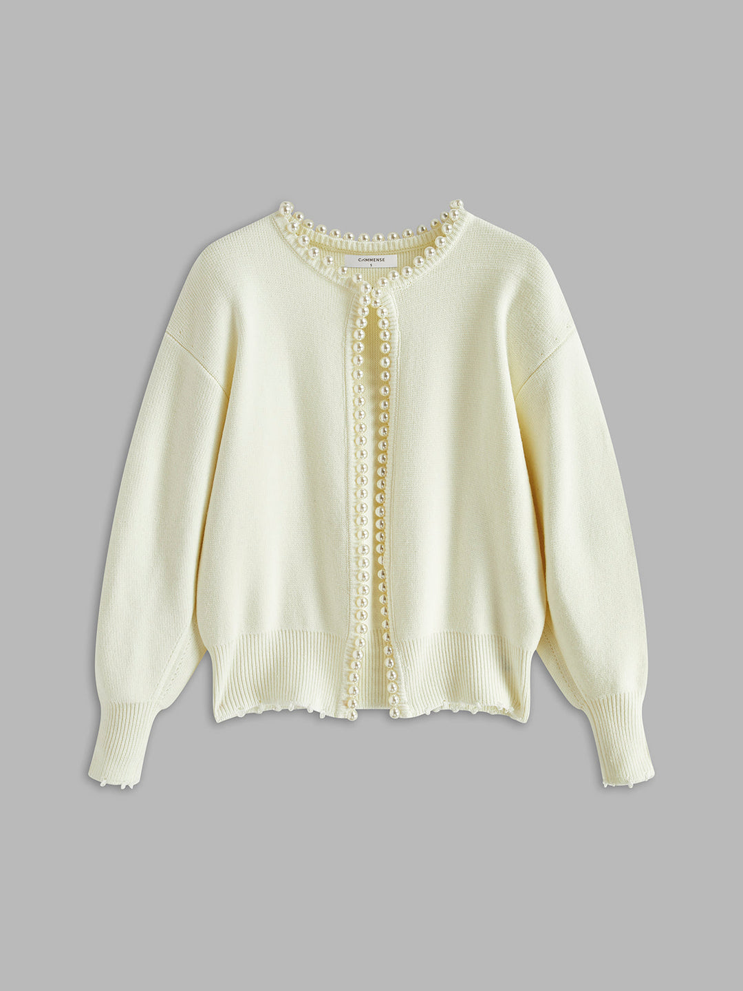 Elecia - Cardigan met kralen en gescheurde zoom