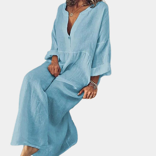 Bijou - Casual maar elegante monochrome damesjurk voor een elegante alledaagse look