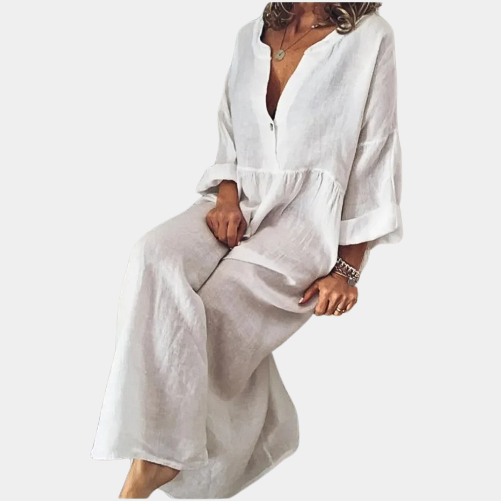 Bijou - Casual maar elegante monochrome damesjurk voor een elegante alledaagse look