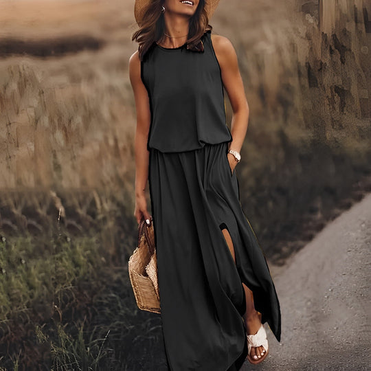 Variant image for Dames Maxi Jurk Mouwloos Elegante Kleuren Ademend - Sophie-12