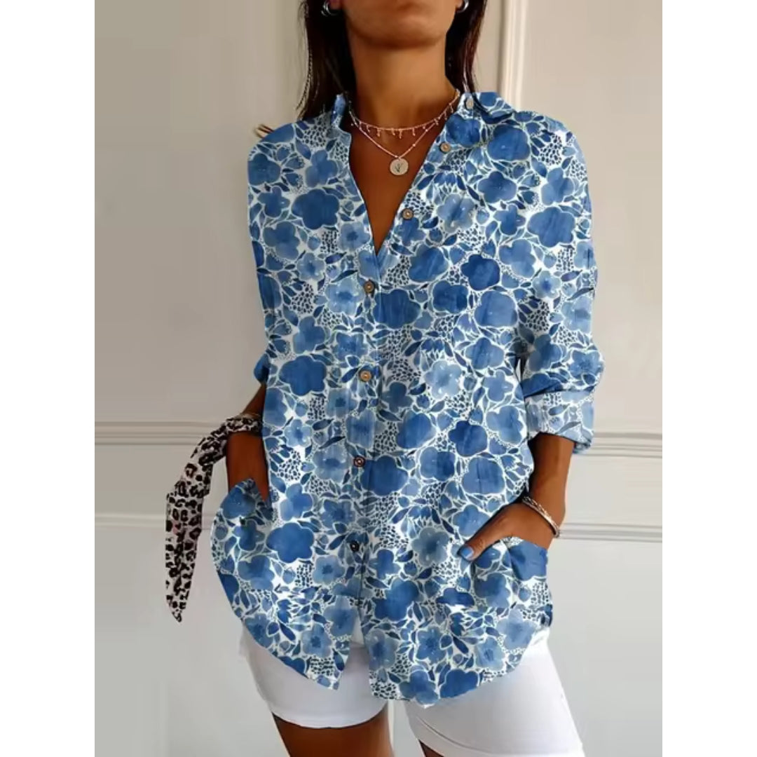Bloemen blouse Dames | Knopenlijst & Luchtig draagcomfort