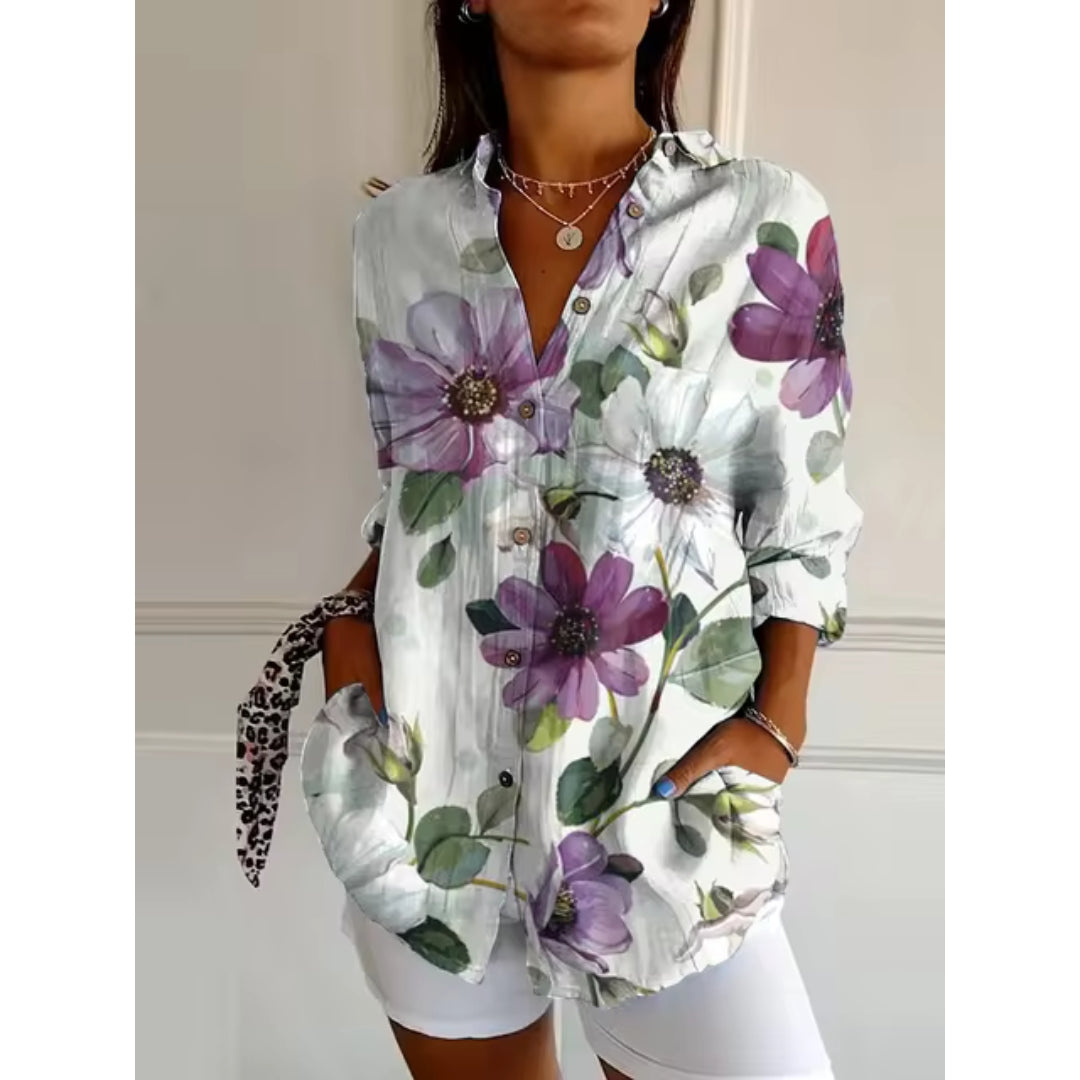 Bloemen blouse Dames | Knopenlijst & Luchtig draagcomfort