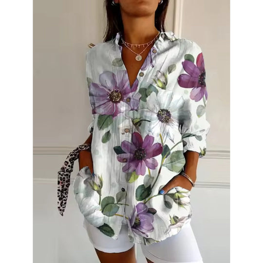 Bloemen blouse Dames | Knopenlijst & Luchtig draagcomfort