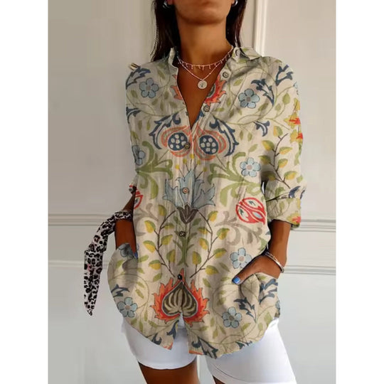 Bloemen blouse Dames | Knopenlijst & Luchtig draagcomfort