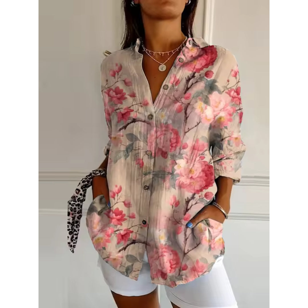 Bloemen blouse Dames | Knopenlijst & Luchtig draagcomfort