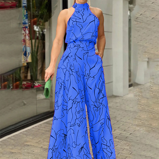 Dames Halter Jumpsuit met print - Juliana