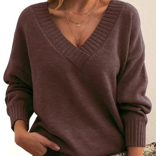 Joelle - Lässiger Pullover mit V Ausschnitt für jeden Anlass
