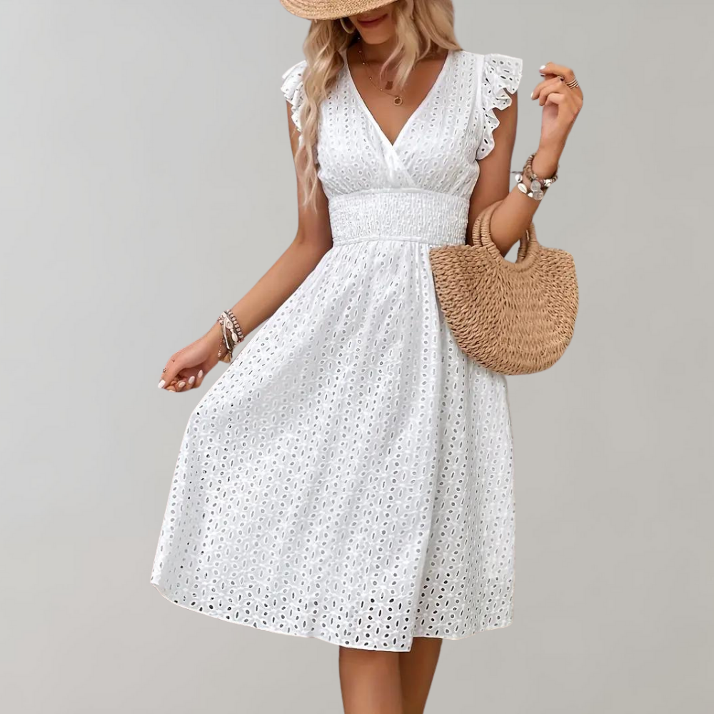 Dames Zomerjurk Ruches Ademend Comfortabel Design - Emma-2